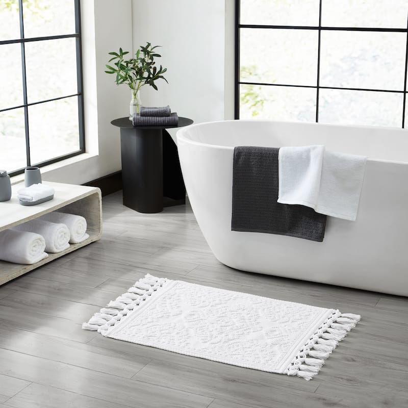 Jean Pierre Ricardo Cotton Fringe Bath Rug
