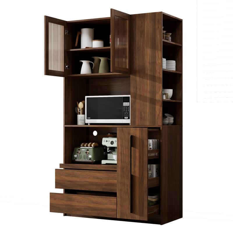 Pantry Storage Cabinet Kitchen Organizer with Pull-Out Shelf