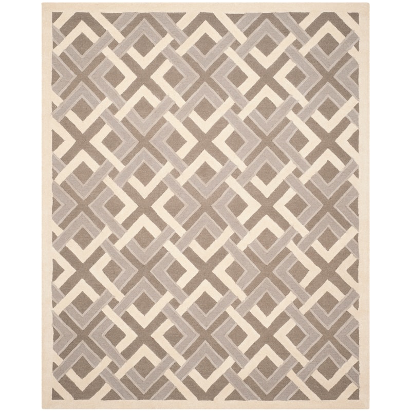 Martha Stewart by SAFAVIEH Handmade Woven Lattice Wool Rug - 8' x 10' - Taupe/Ivory