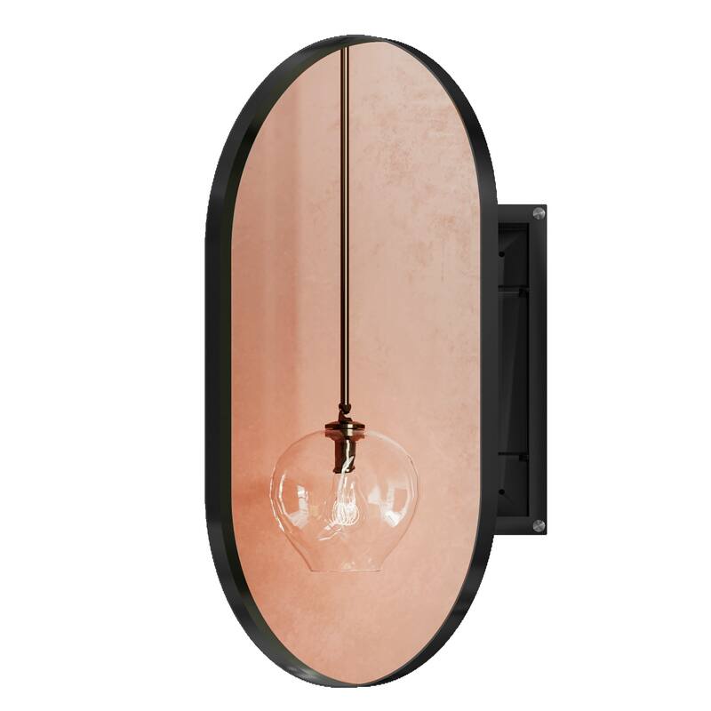 Wall Mount Metal Framed Medicine Cabinet with Storage
