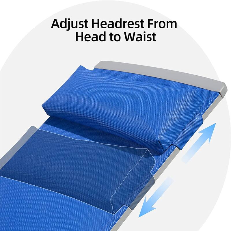 3 Pieces Aluminum Adjustable Pool Lounge Chairs