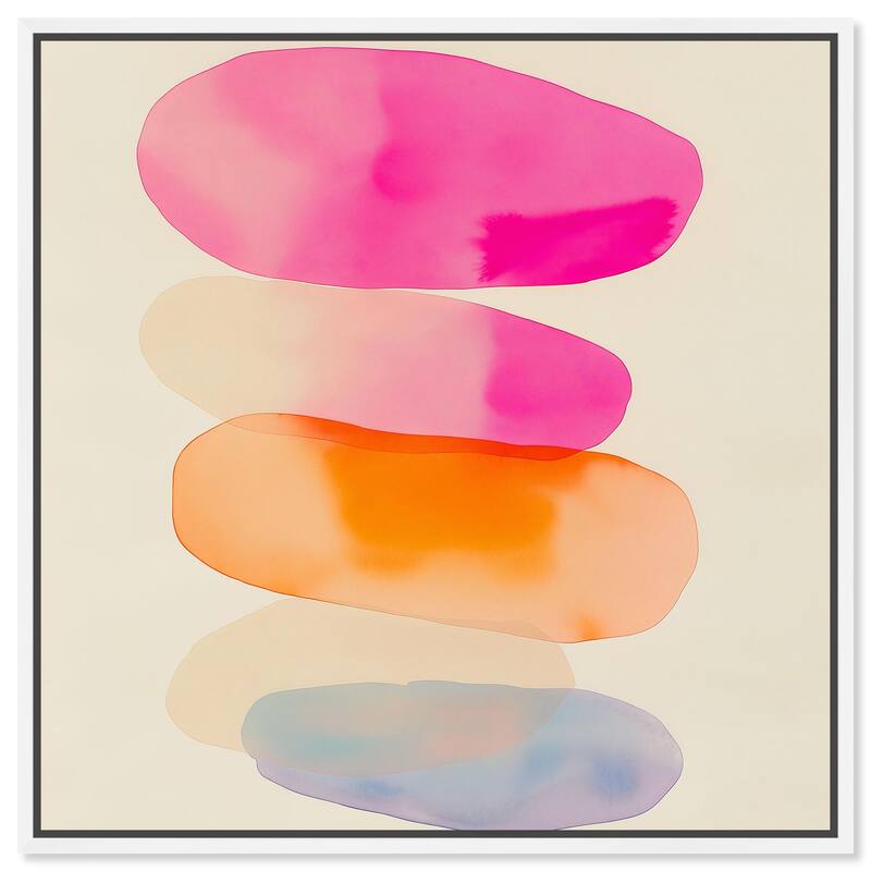 Pebble Palette Canvas by Art Remedy - 16" x 16" - White
