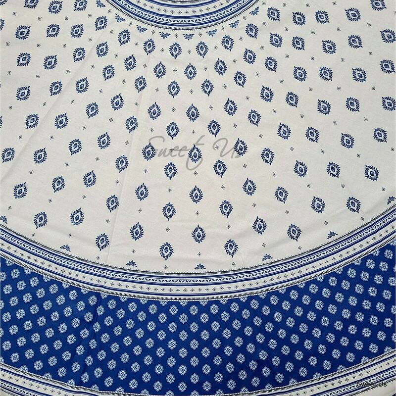 Wipeable Stain Resistant French Chateau Cotton Floral Tablecloth