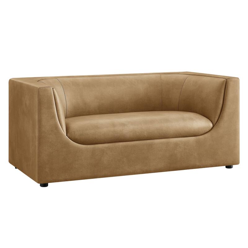 Hilda 67" Curved Back Vegan Leather Loveseat
