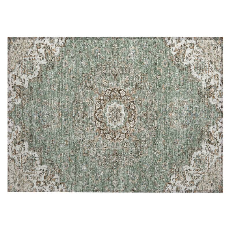 Machine Washable Indoor/ Outdoor Traditional Niko Chantille Rug