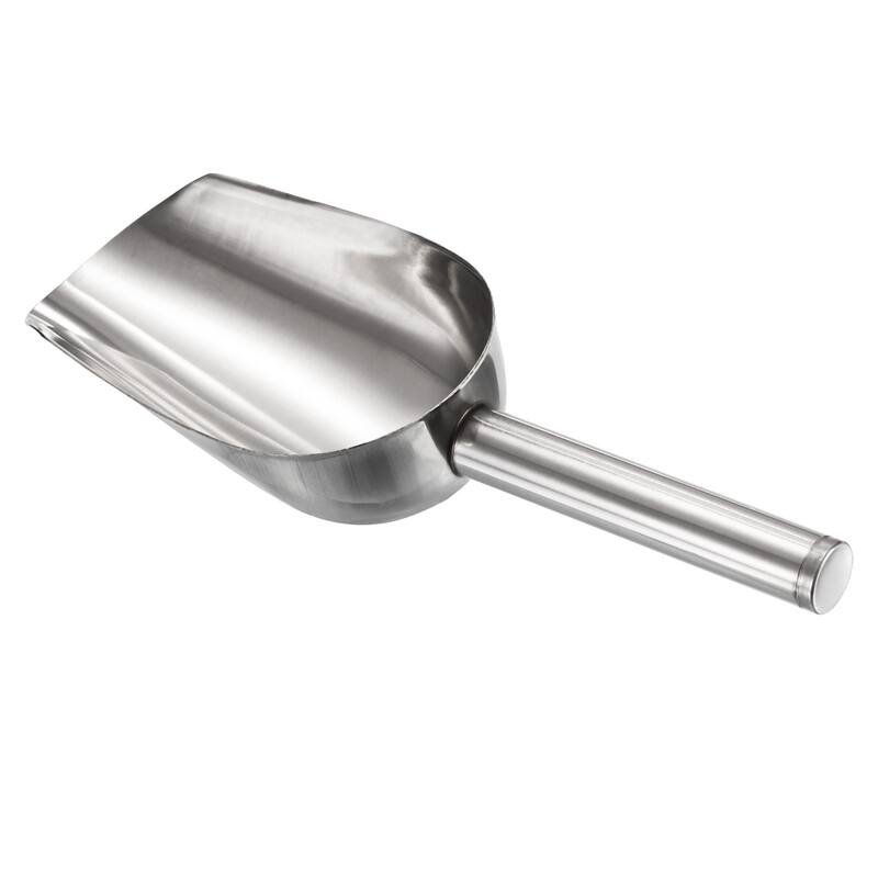 Ice Scoop Stainless Steel 7.5x2.2" Flour Cereal Sugar Food Utility Shovel - Silver