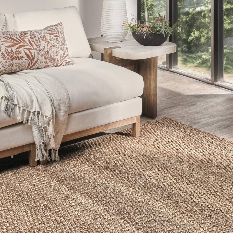 Villa by Classic Home Santa Cruz Jute Handwoven Accent Rug - 8x10 - Beige