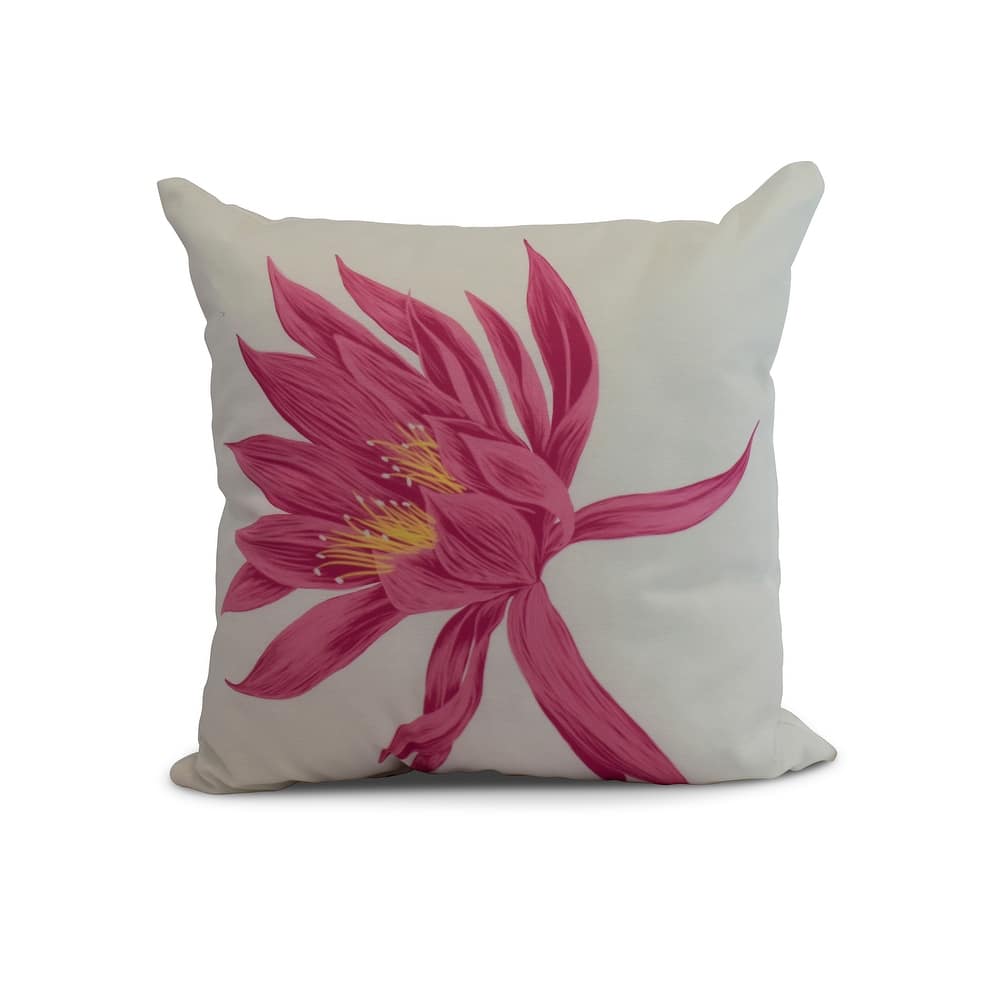 20 x 20 Inch Hojaver Floral Print Outdoor Pillow