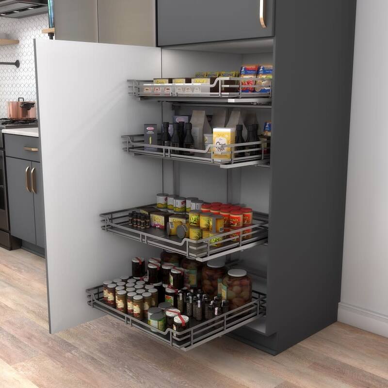 Hardware Resources 26" Wide Base Cabinet Pull Out Organizer with Soft