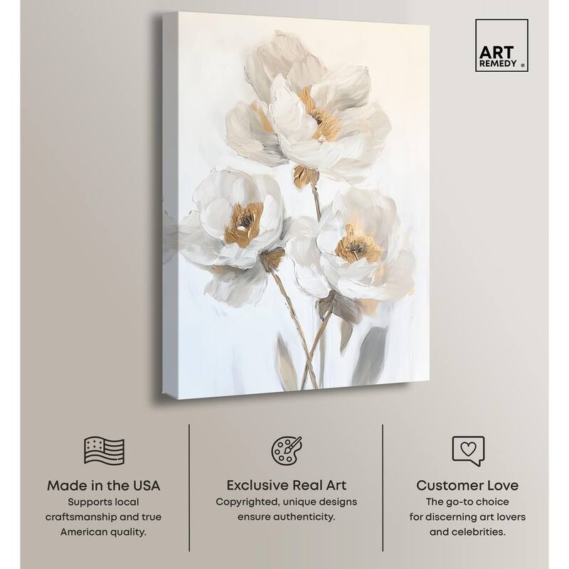 Silvered Flora II Canvas by Art Remedy, Gallery Wrapped