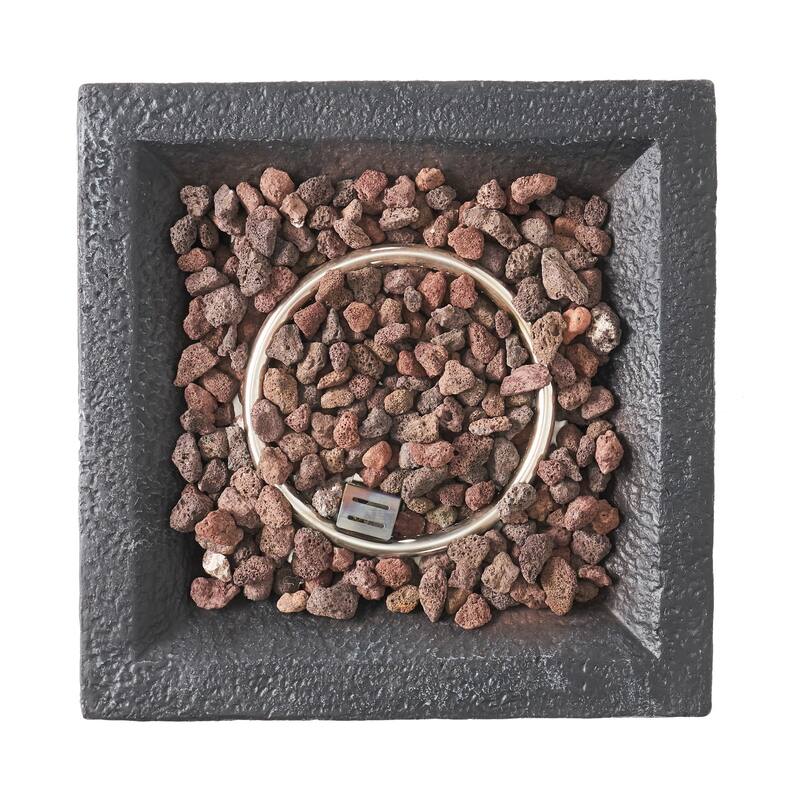 19.5 in. W x 29 in. H Square Stone Propane Gas Burning Outdoor Fire Pits in Gray