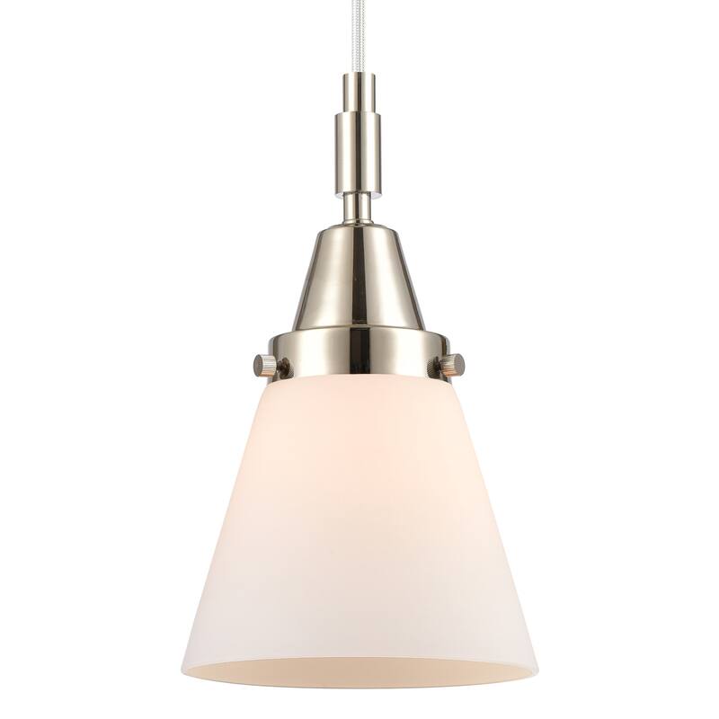 Innovations Lighting 447-1P-G61 Cone 6" Wide Mini Pendant with Matte - Polished Nickel