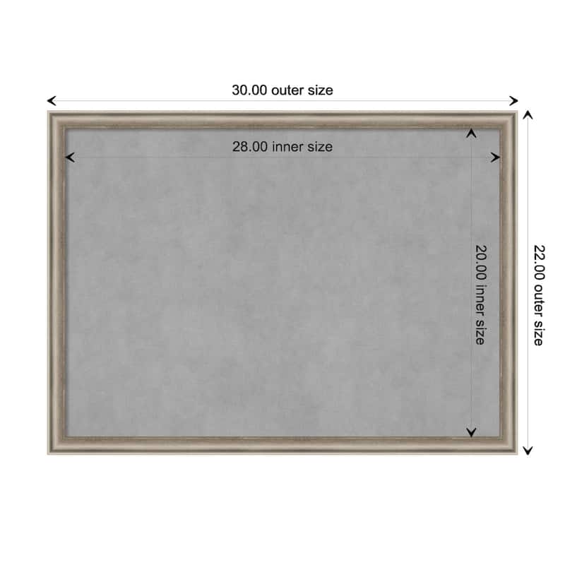 Amanti Art Salon Scoop Pewter Framed Magnetic Board - Board Size 28x20