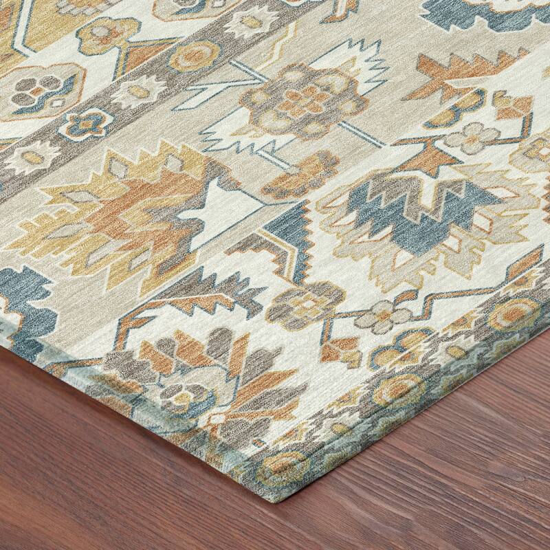 Machine Washable Indoor/ Outdoor Traditional Aspen Chantille Rug