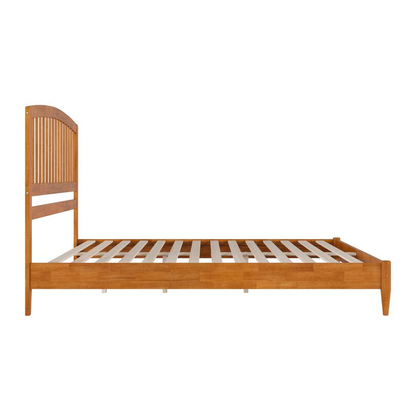 Quincy King Solid Wood Low Profile Platform Bed in Light Toffee