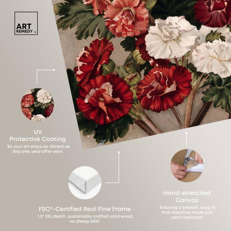 Flowered Primulas Canvas by Art Remedy, Gallery Wrapped