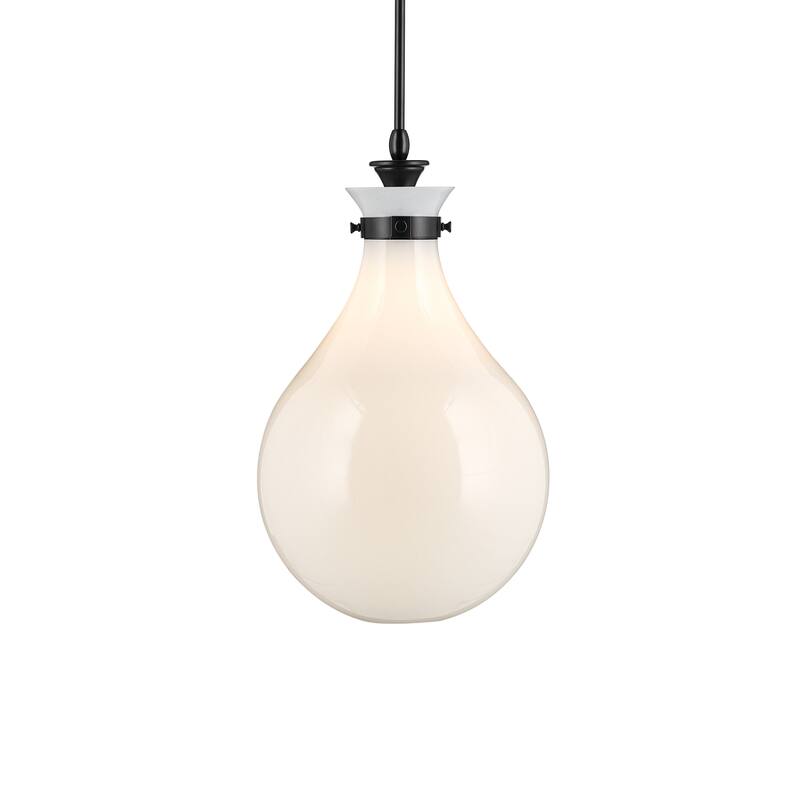 Kichler Lighting Laria 14 Inch 1 Light Pendant with Opal Glass in Black