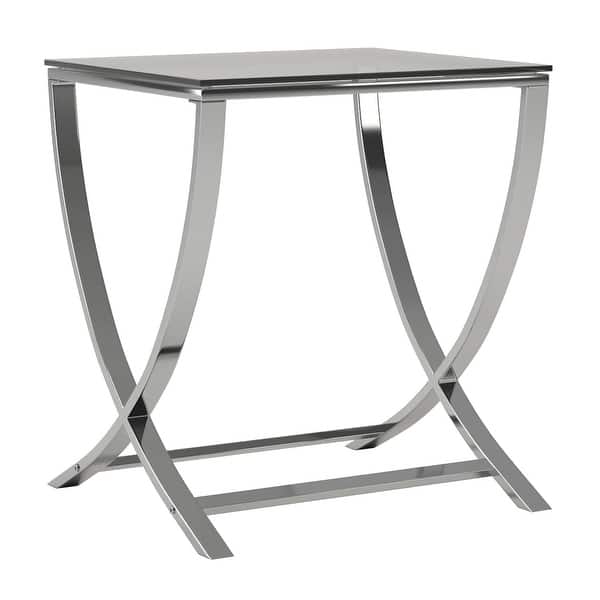 Shop Ryan Rove Vivien Living Room Coffee Sofa Table Glass Small Accent End Side Table Nightstand Chrome Finish On Sale Overstock 30428231