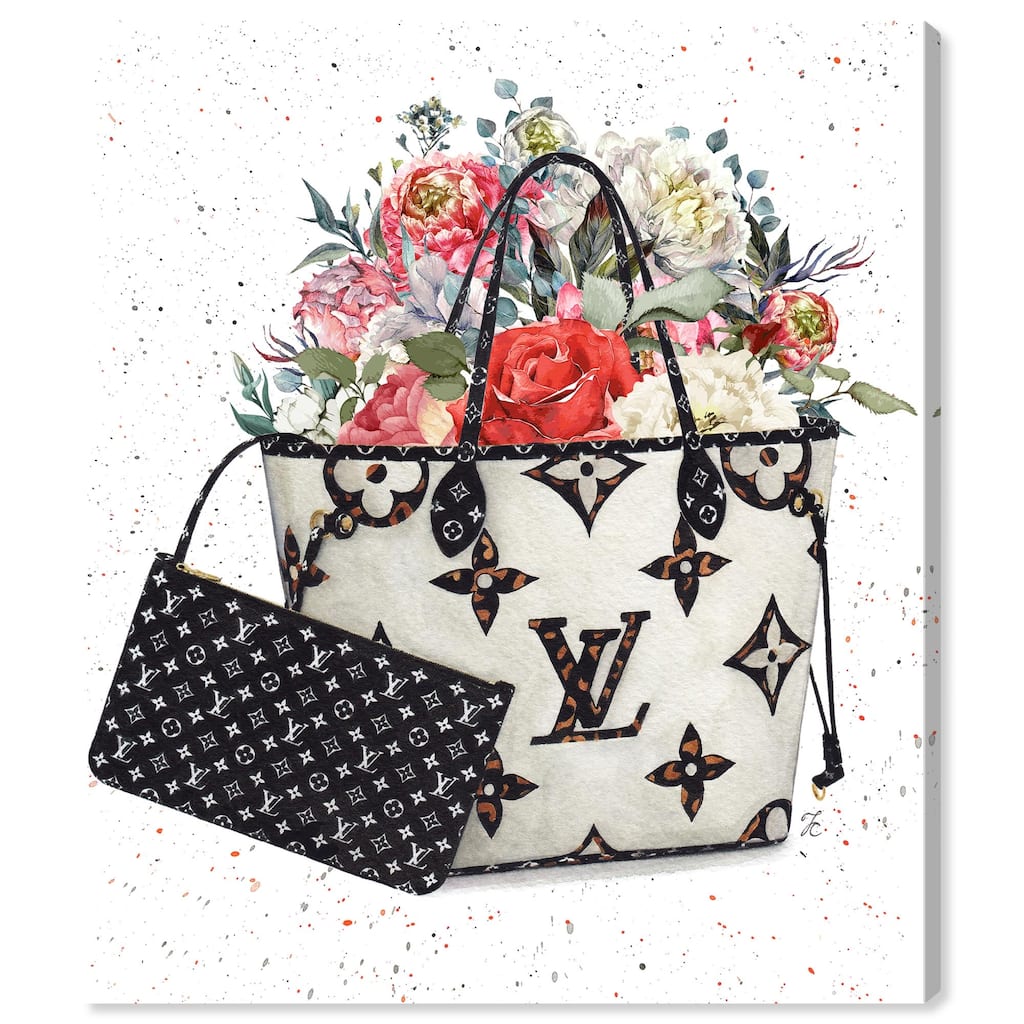 Floral Summer Bag Canvas by Art Remedy, Gallery Wrapped