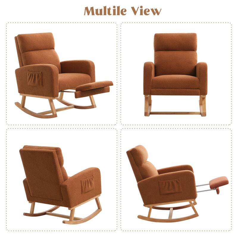 HOMYKA Rocking Chair for Nursery with Footrest