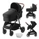 preview thumbnail 1 of 28, Carbon Steel Foldable 5-in-1 Stroller with Reversible Seat - 34.6” L x 23.6” W x 46.5” H Black