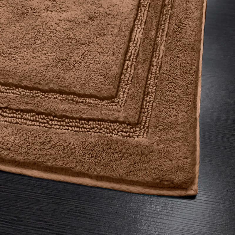 Superior Cotton Solid Non-slip Backing 2-Piece Bath Rug Set