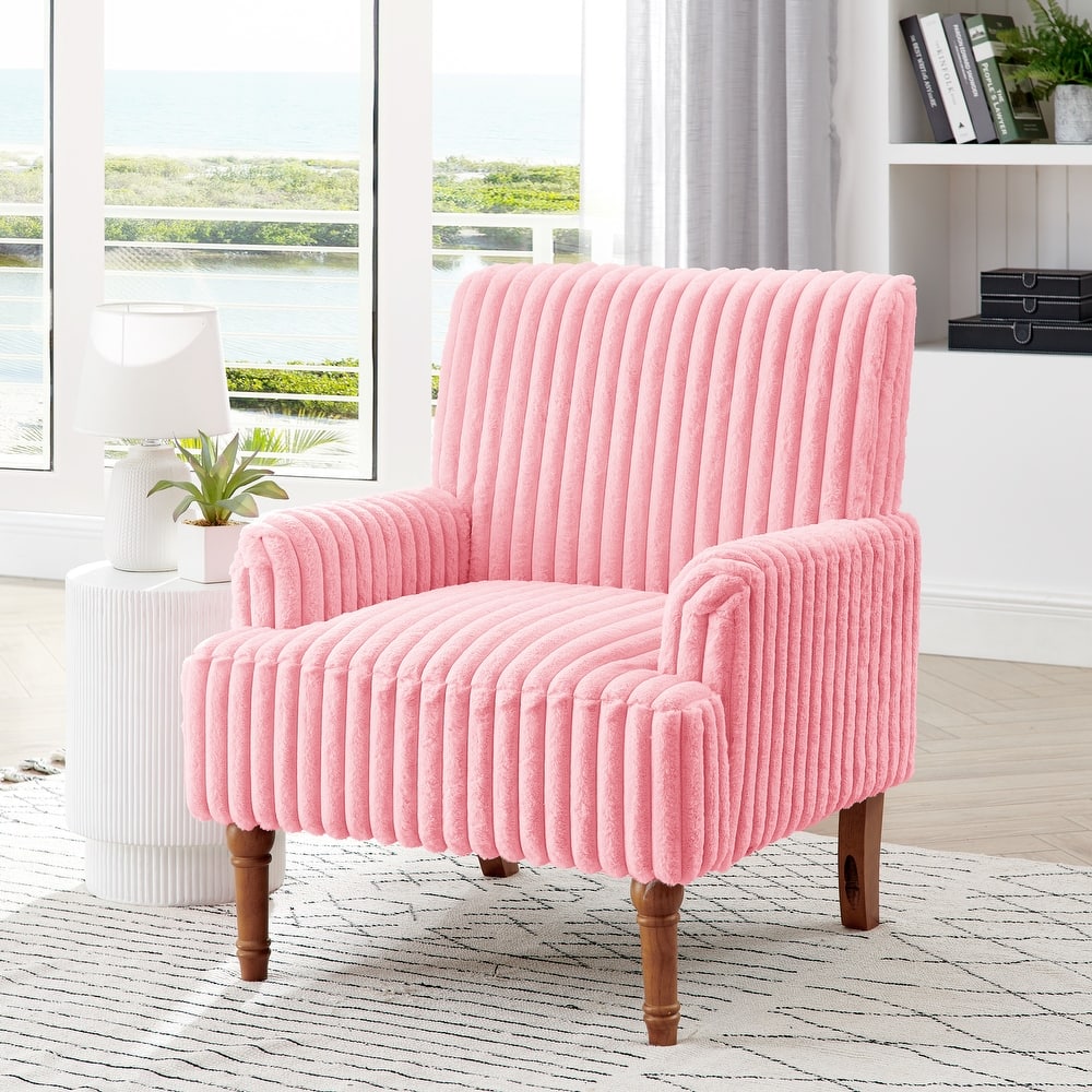 Modern Accent Chair with 2" Wide Wale Corduroy, 9" Solid Wood Legs, Comfortable Upholstered Armchair for Living Room