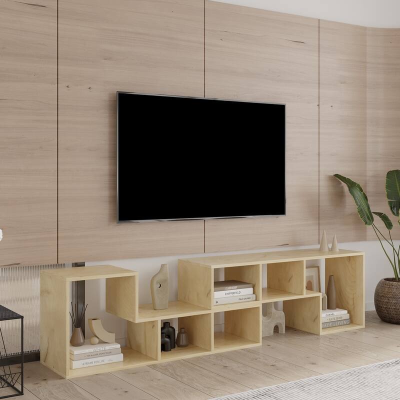 Double L-Shaped TV Stand Entertainment Center,Display Shelf