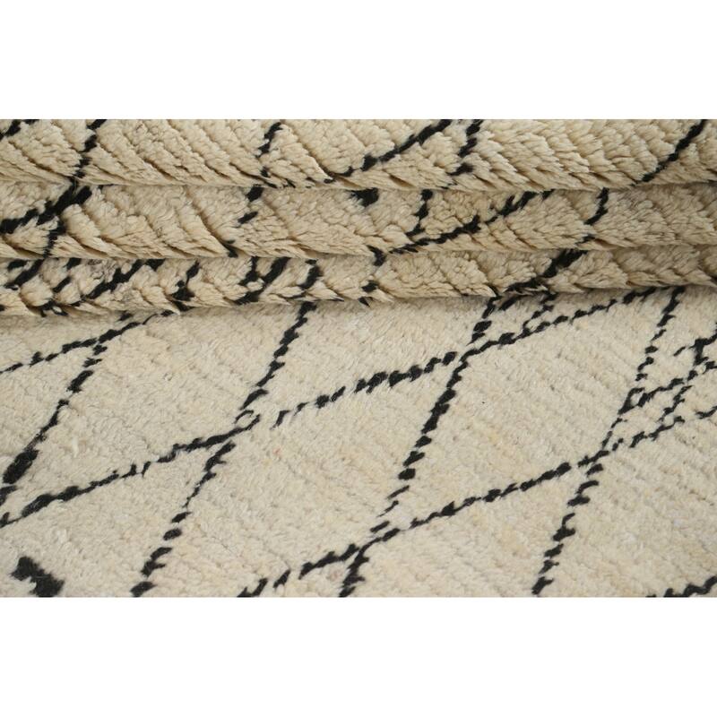 Trellis Moroccan Oriental Wool Area Rug Hand-knotted Home Decor Carpet - 8'0" x 10'5"