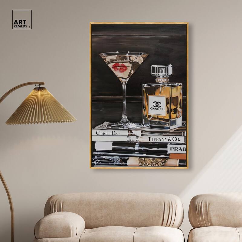 Martini Books Canvas by Art Remedy