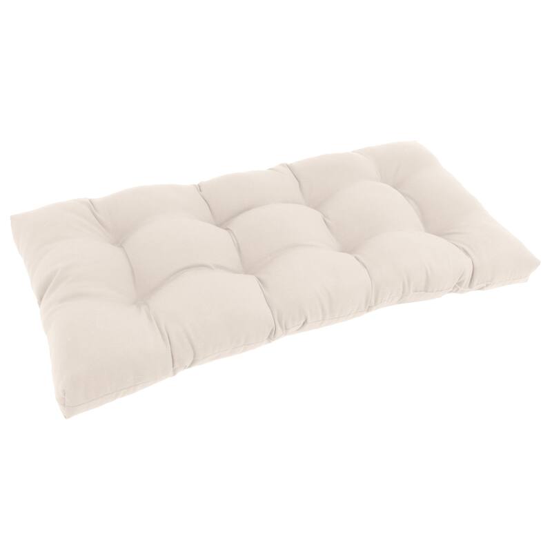 Solid Twill Tufted Indoor Bench Cushion (Multiple widths from 42 to 60 inch) - 42" wide - Natural