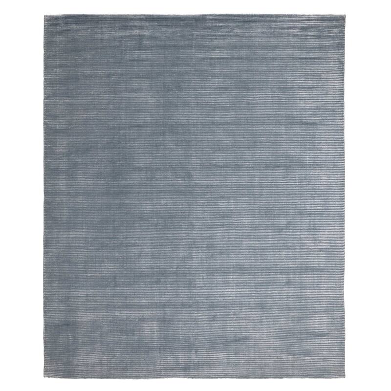 ECARPETGALLERY Hand Loomed Loreto Teal Viscose, Wool Rug - 8'0 x 9'7