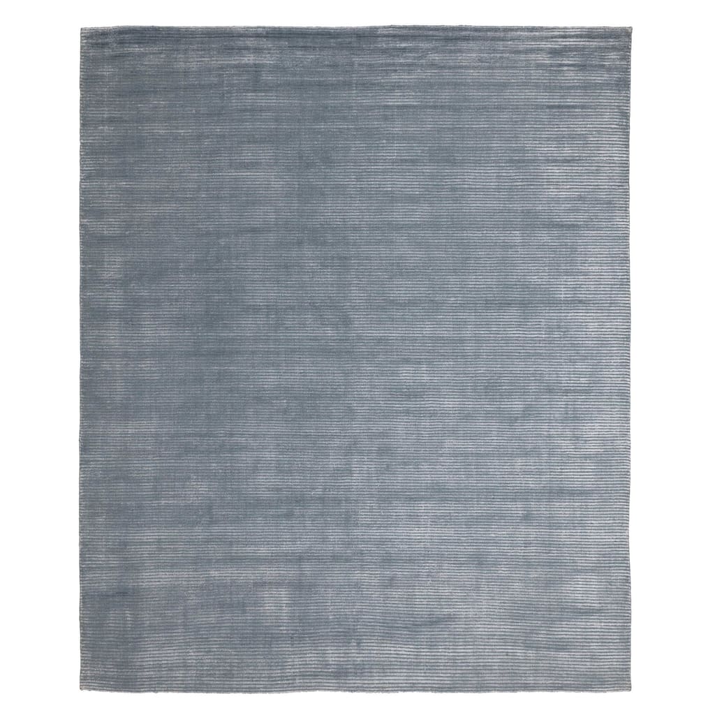 ECARPETGALLERY Hand Loomed Loreto Teal Viscose, Wool Rug - 8'0 x 9'7