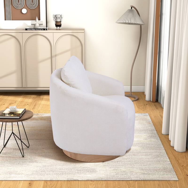 30.3"W Swivel Accent Barrel Chair and Comfy Round Accent Single Sofa Chair, 360 Degree Club Chair, Lounge Armchair for Room