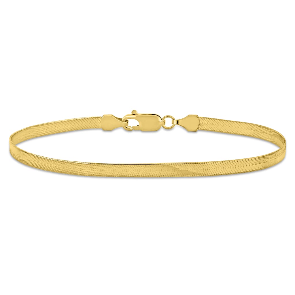 Miadora 3.5mm Flex Herringbone Chain Bracelet in 10k Yellow Gold - 7.5 in