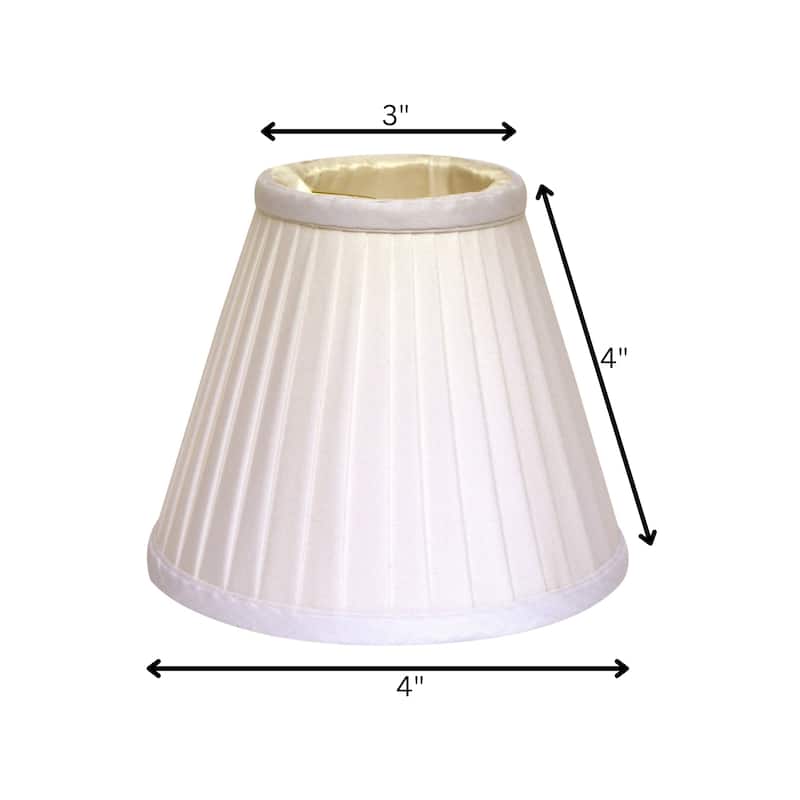 Side Pleat Chandelier Lampshade with Flame Clip, White (Set of 6)