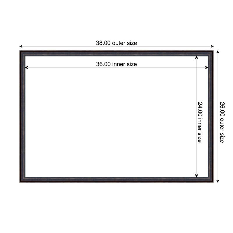 Amanti Art Dark Bronze Scoop Framed Dry Erase Magnetic Board - 38 x 26 in