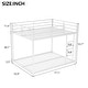 preview thumbnail 11 of 9, Modern Design Low Bunk Bed, Sturdy Frame and Safety Guaranteed with Ladder, Full over Full, White