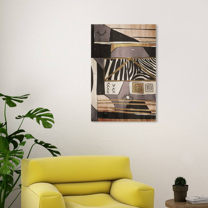 Wynwood Studio Canvas Abstract Peeking through Abstract Gold and Modern & Contemporary Wall Art Canvas Print - 30 x 20
