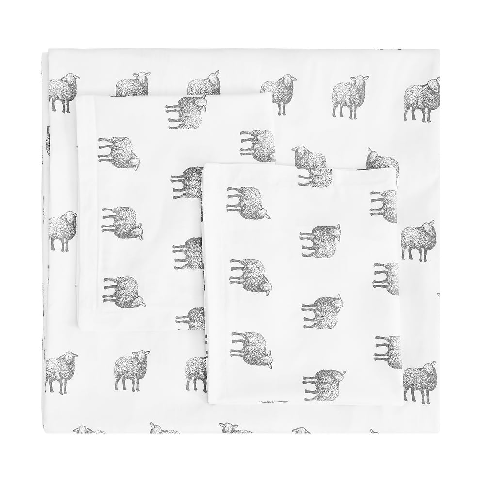 Printed Design Cotton Collection Farm Sheep Duvet Set