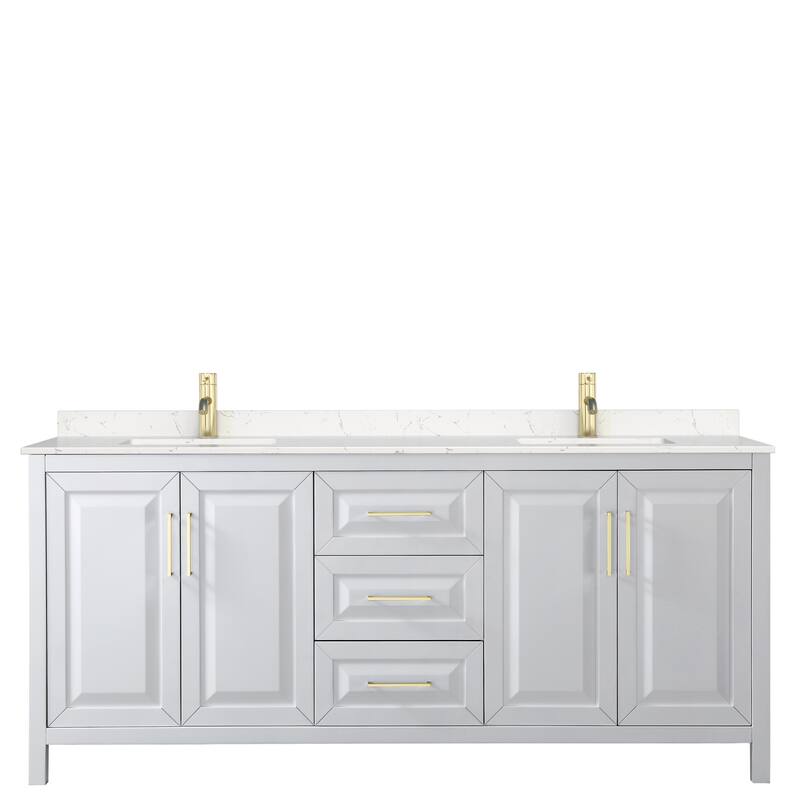 Daria 80 Inch Double Vanity, Cultured Marble Top