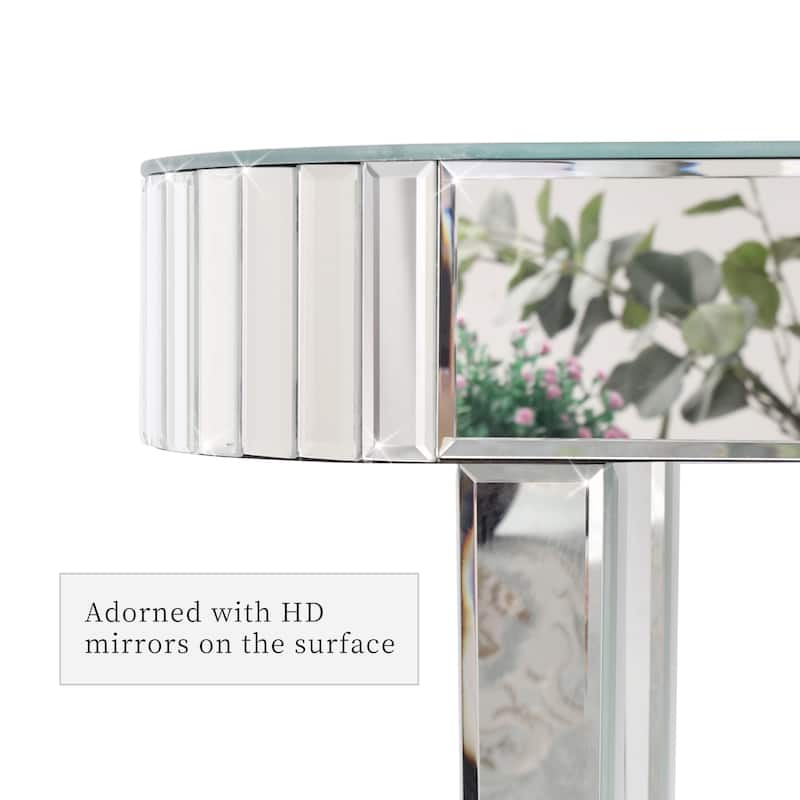 Chic Silver Mirrored Console Table Accent Side Table Furniture