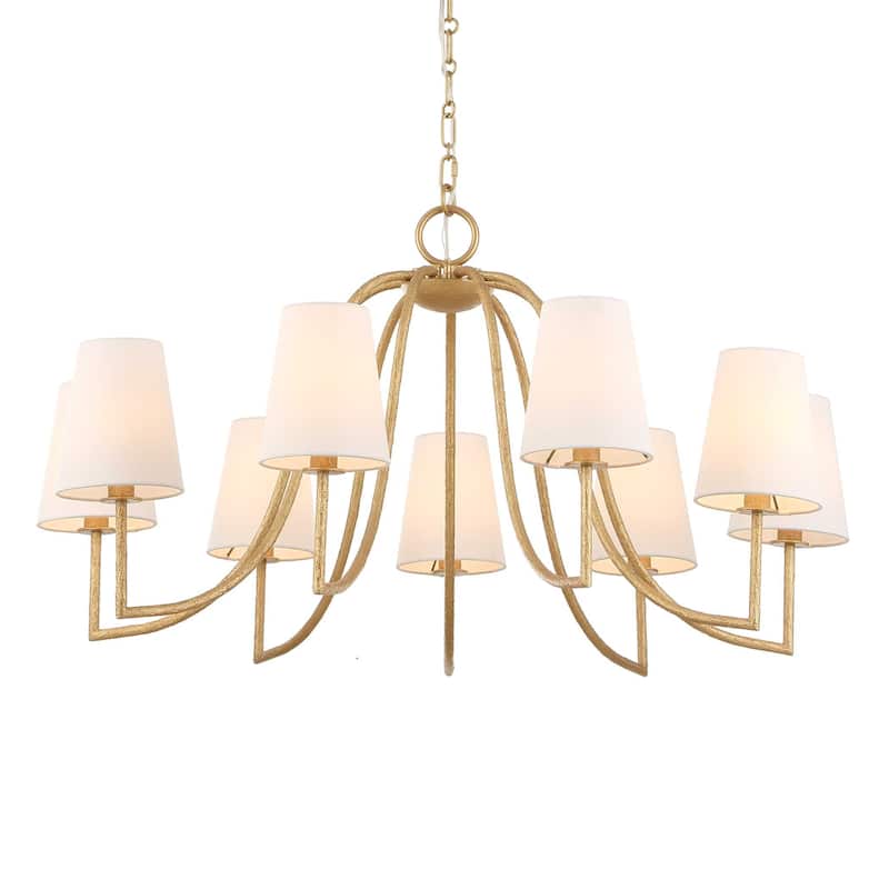 Uttermost Seville 9 Light Gold Chandelier - 42"W x 42"D x 21.625"H