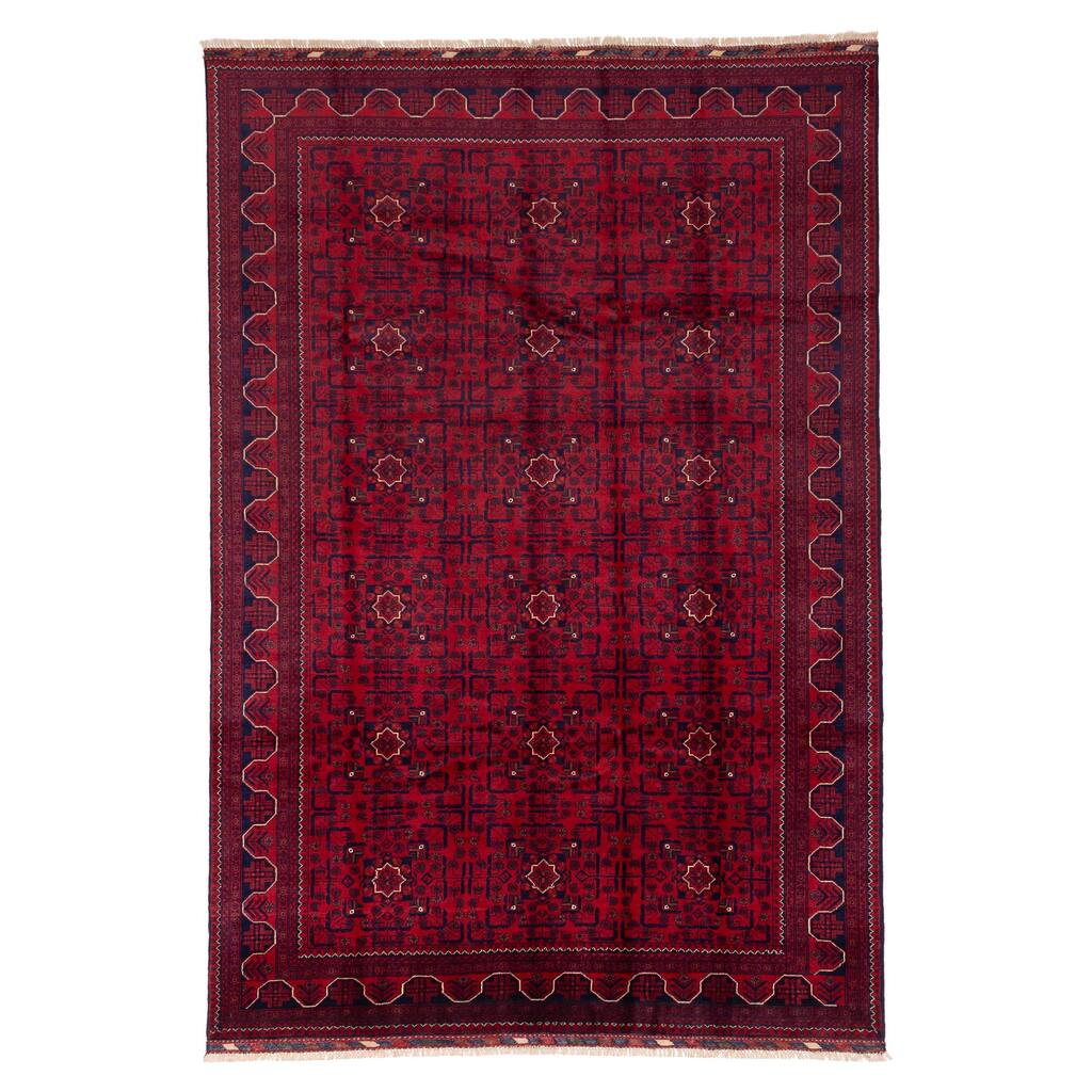 ECARPETGALLERY Hand-knotted Finest Khal Mohammadi Red Wool Rug - 6'7 x 9'7