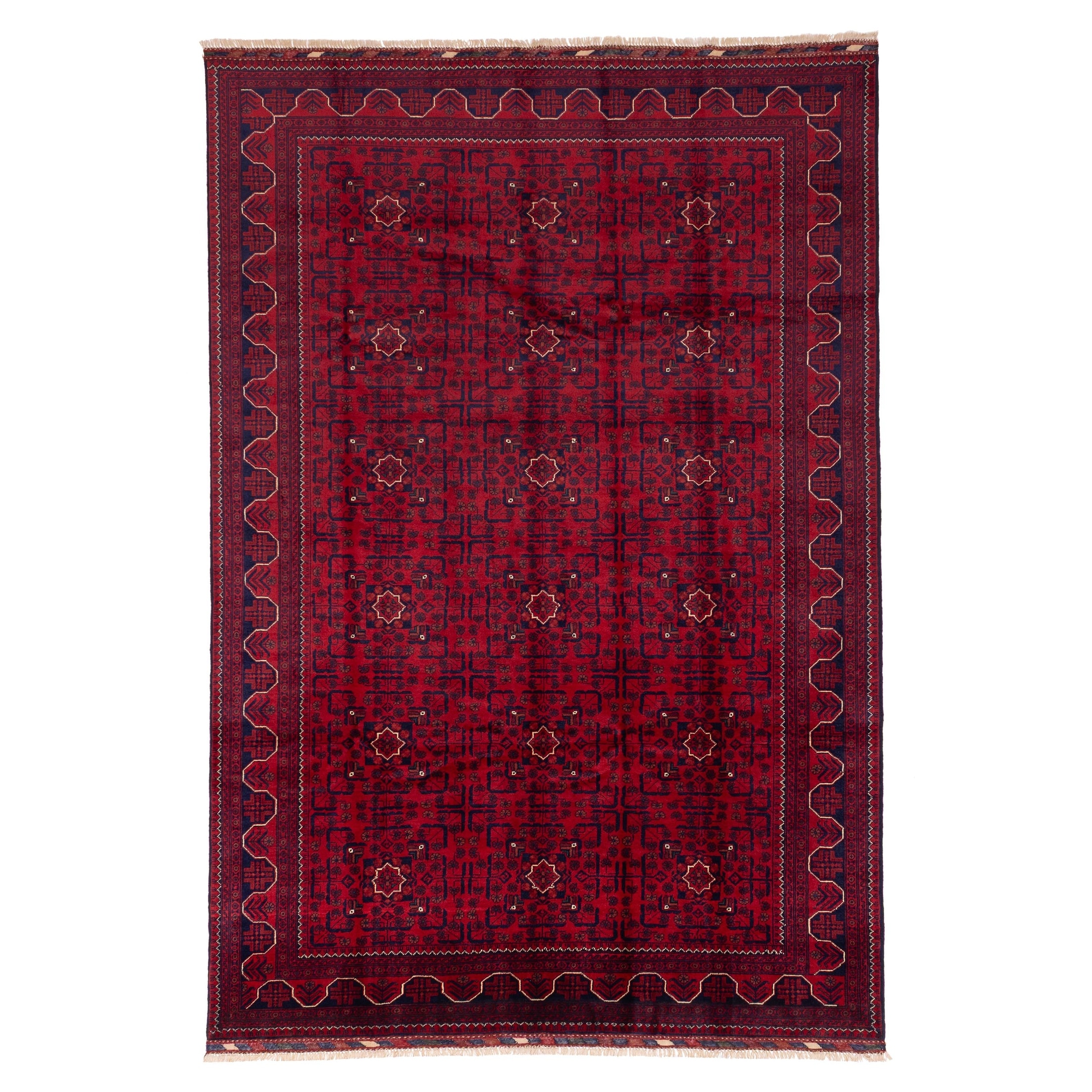 ECARPETGALLERY Hand-knotted Finest Khal Mohammadi Red Wool Rug - 6'7 x 9'7