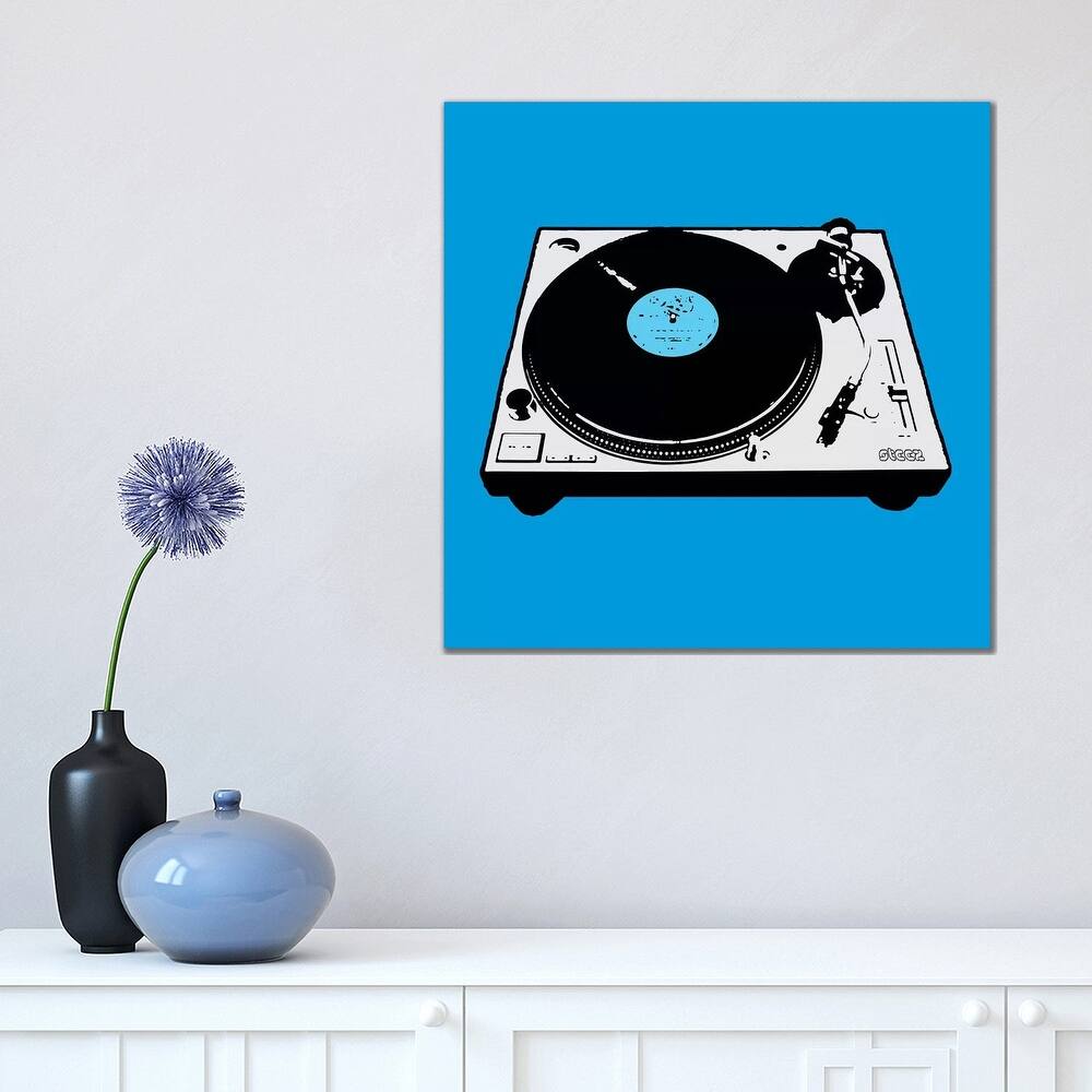 iCanvas "Turntable Blue Poster" by Steez Canvas Print