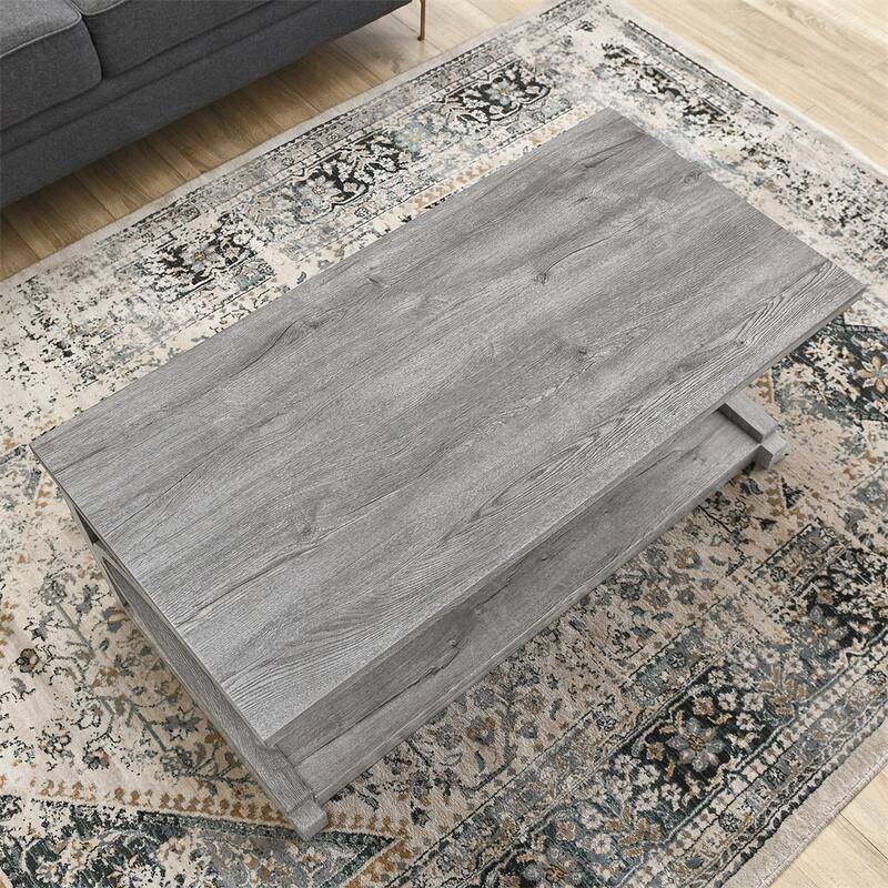Wood Rectangular Coffee Table with Shelf
