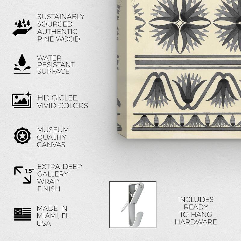 Wynwood Studio Canvas Abstract Floor Covering Grey White and Cream White Traditional Wall Art Canvas Print