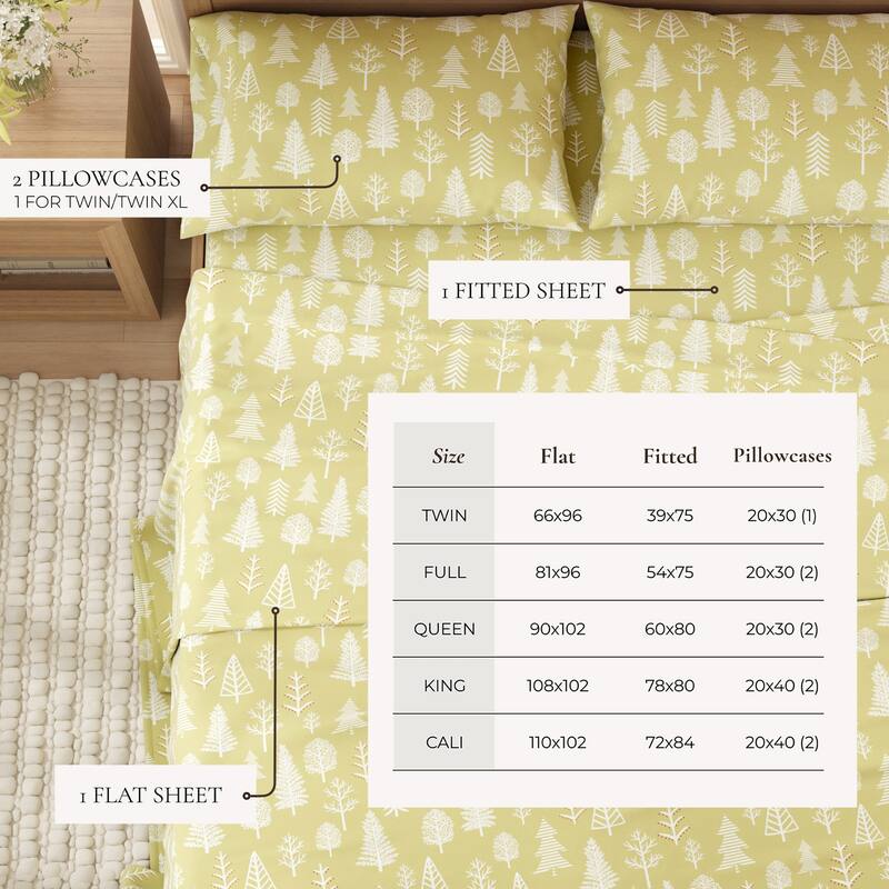 Linery & Co. Winter Turkish Cotton Double-Brushed Flannel Bed Sheet Set