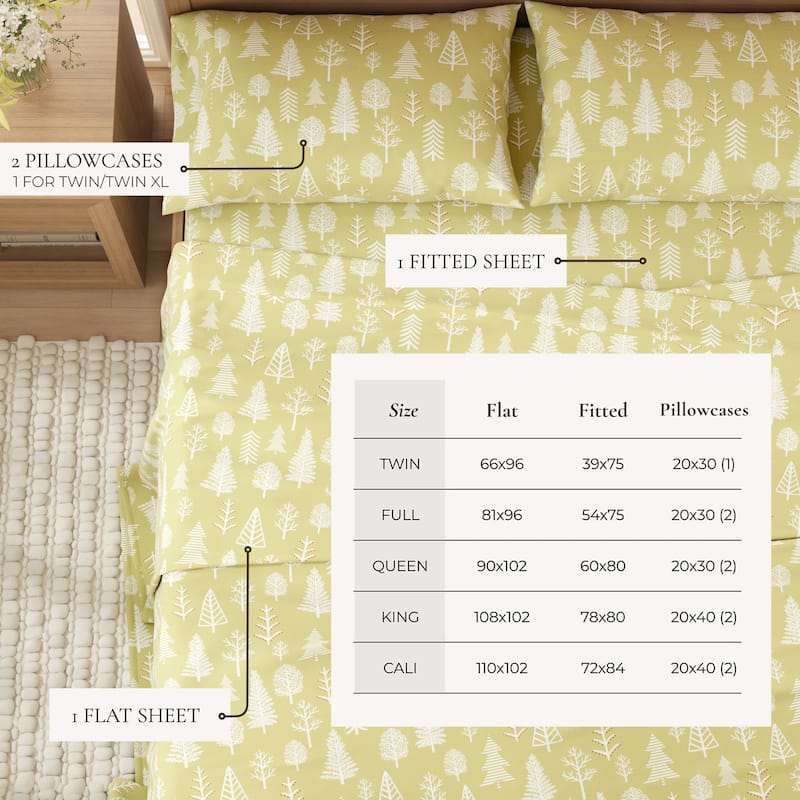 Linery & Co. Winter Turkish Cotton Double-Brushed Flannel Bed Sheet Set